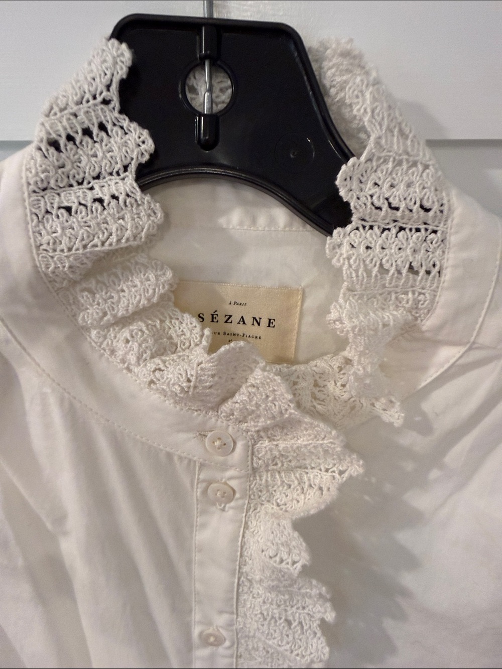 Sezane Chlo Shirt - Ecru Poplin - Picture 7 of 8